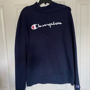 Champion Navy Pullover Drawstring Hoodie